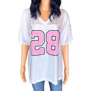 NFL Adrian Peterson Minnesota Vikings White Pink Women’s Jersey Size Large
